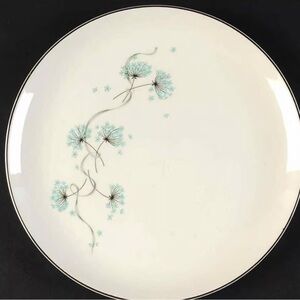 Vintage Taylor-Smith-Taylor Aqua Blue Lace 10-1/4" Dinner Plates-Set Of 2 MCM